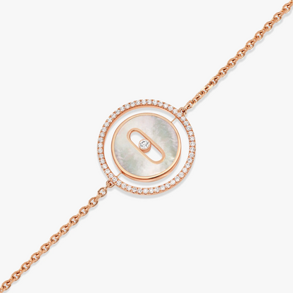 [⭐Aura]Demo MOVE WHITE MOTHER OF PEARL PINK GOLD DIAMOND BRACELET