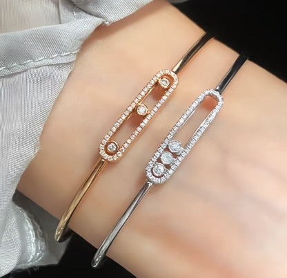 [⭐Aura]Move Pavé Diamond Bangle Bracelet M