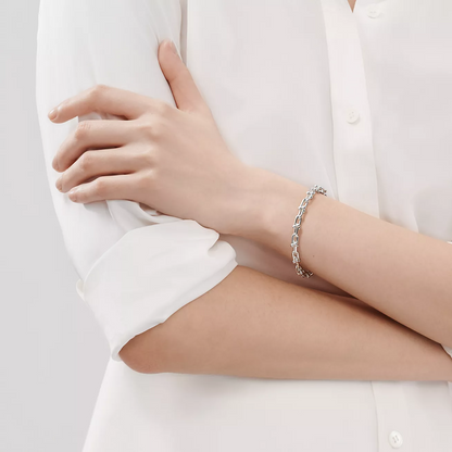 [Spark Jewels]HARDWEAR SMALL LINK 26 MOTIF SILVER BRACELET