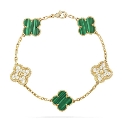 [⭐Spark] CLOVER 5 MOTIF MALACHITE BRACELET COLLECTION