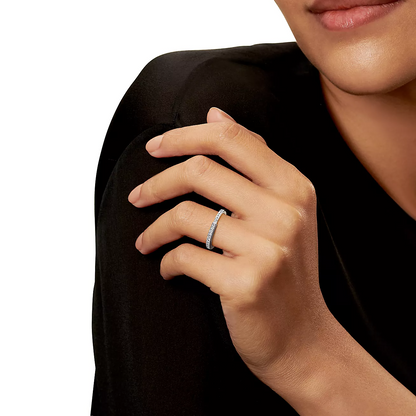 [Spark Jewels]LOCK RING SILVER DIAMOND PAVED