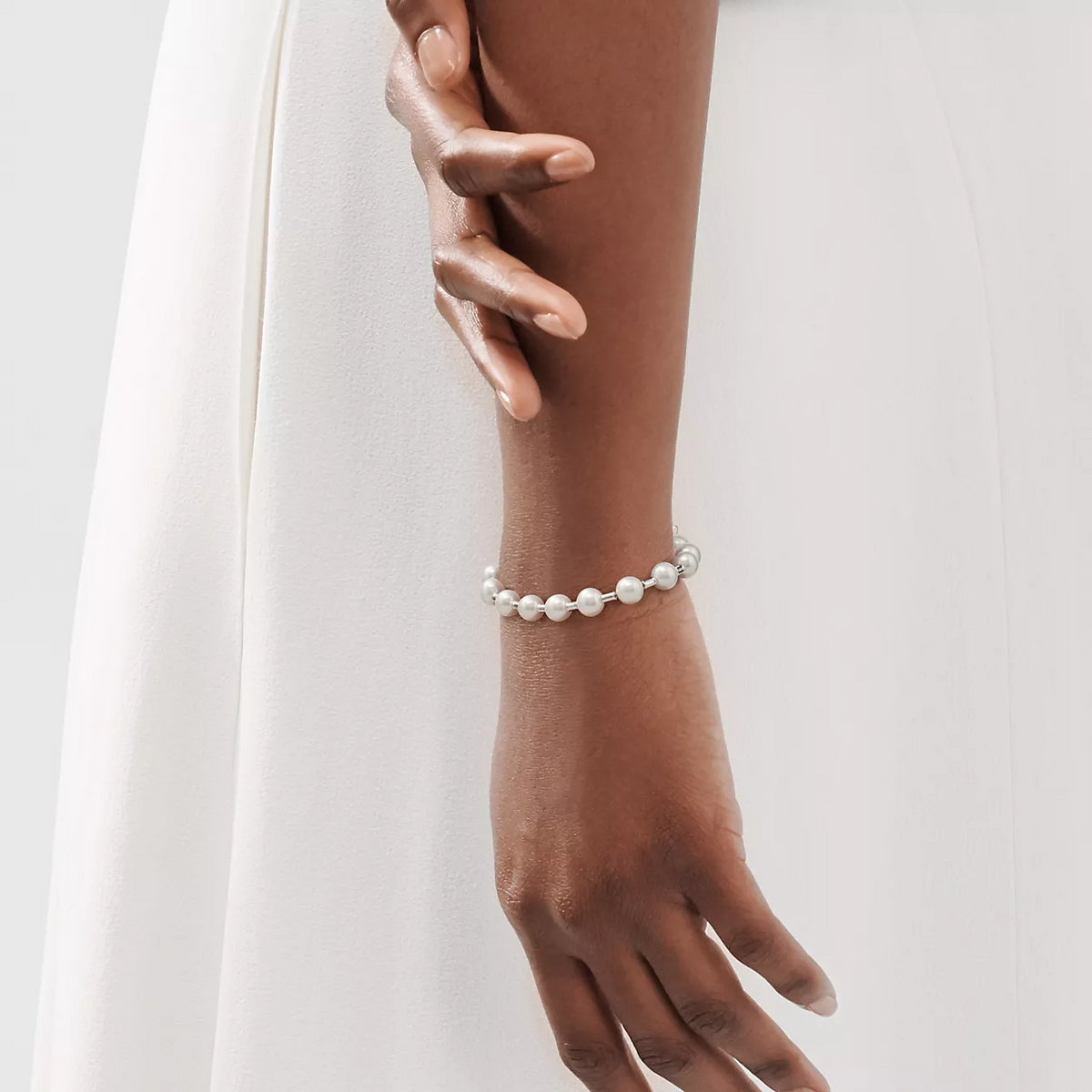 [Spark Jewels]PEARL 7-8MM SILVER BRACELET