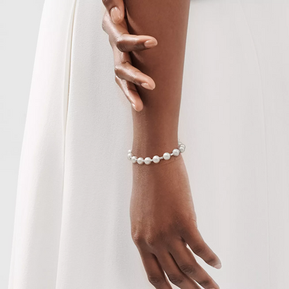 [Spark Jewels]PEARL 7-8MM SILVER BRACELET