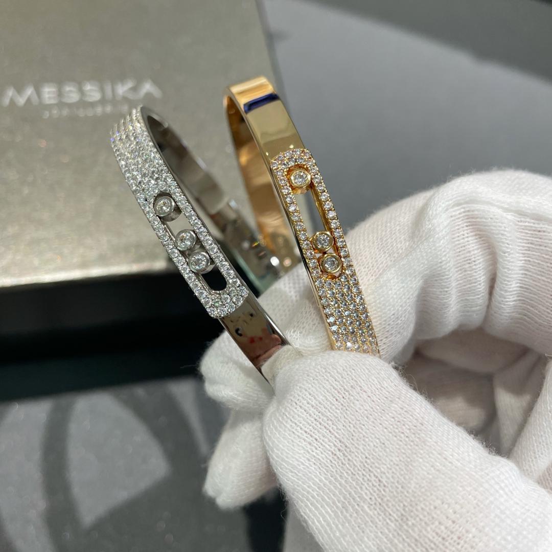 [⭐Aura]Move Noa Rose Gold Pavé Diamond Bangle Bracelet
