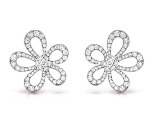[⭐Aura]FLOWERLACE EARRINGS FULL DIAMONDS