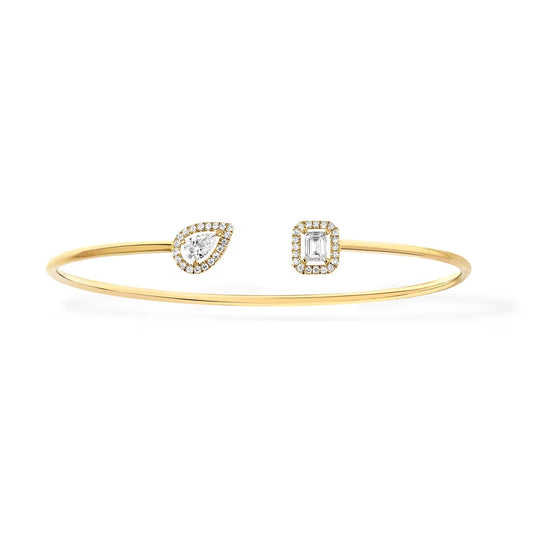 [⭐Aura]JONC FLEX MY TWIN TOI & MOI SILVER DIAMOND BRACELET