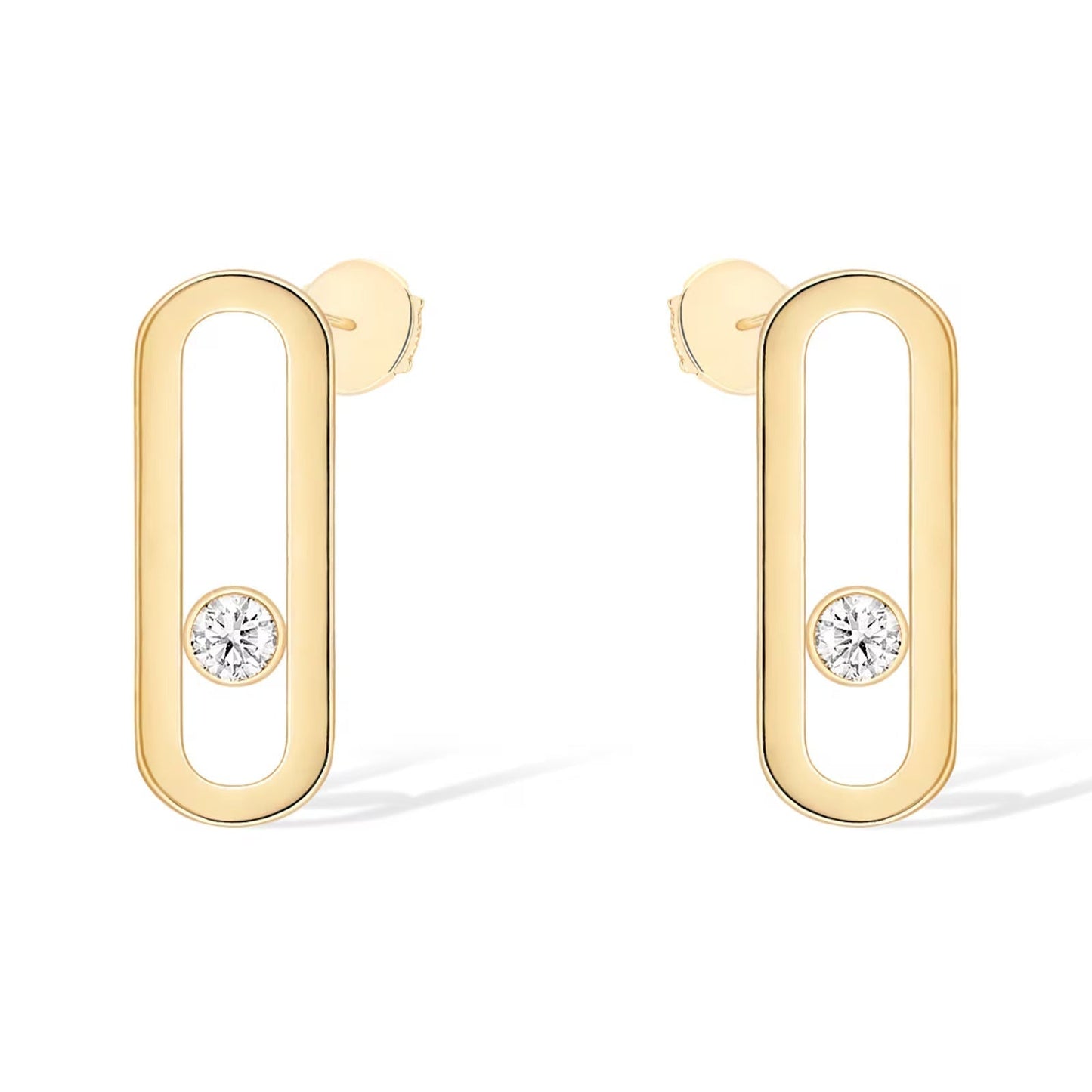 [⭐Aura]MOVE UNO SMALL 1 DIAMOND EARRINGS