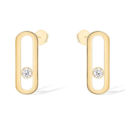 [⭐Aura]MOVE UNO SMALL 1 DIAMOND EARRINGS