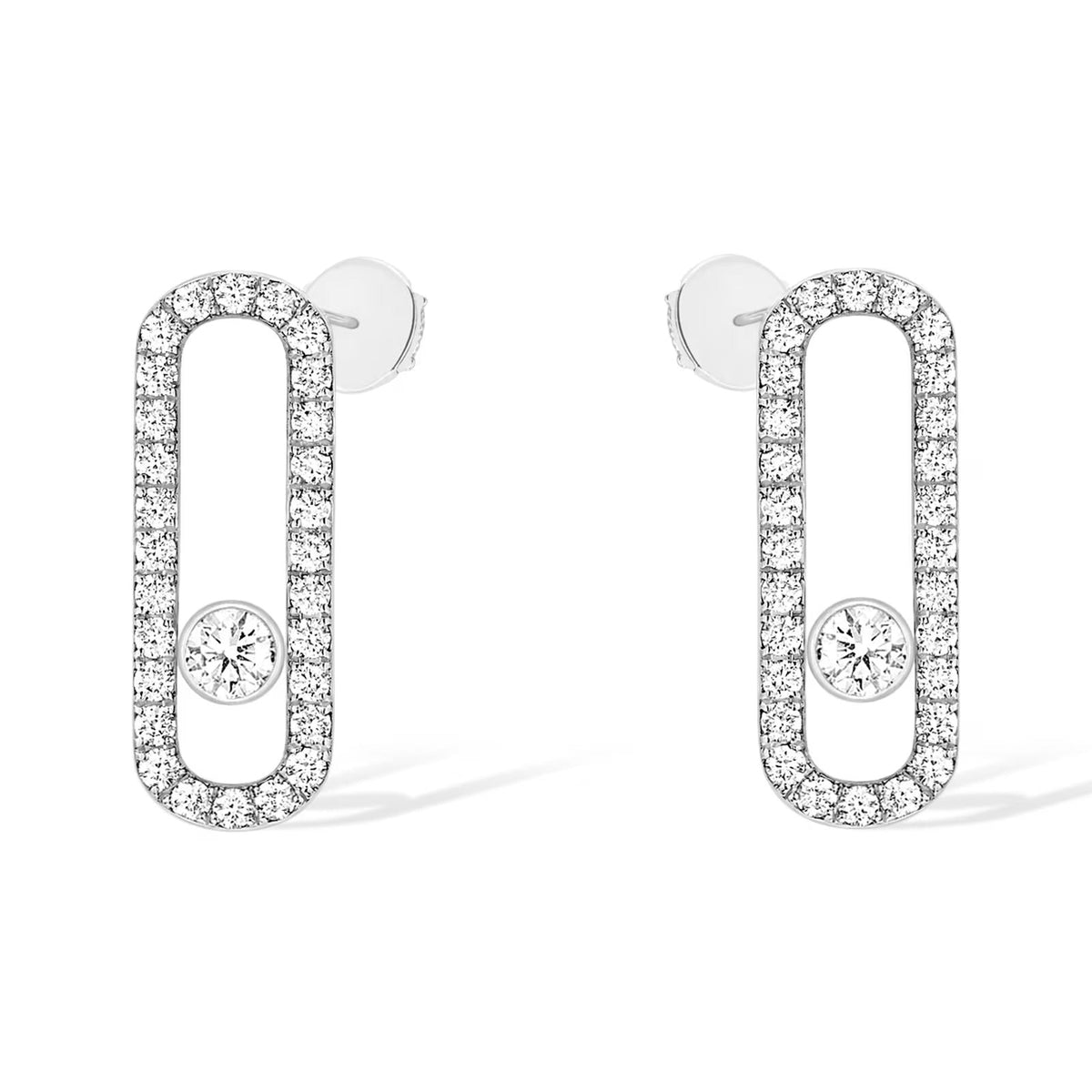 [⭐Aura]MOVE UNO STUD DIAMOND PAVED EARRINGS