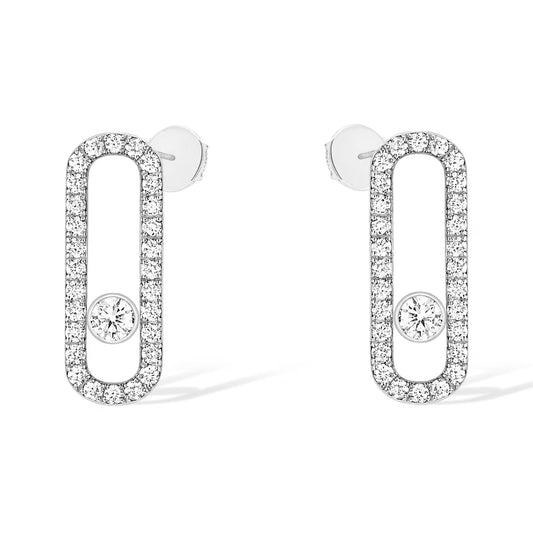 [⭐Aura]MOVE UNO STUD DIAMOND PAVED EARRINGS