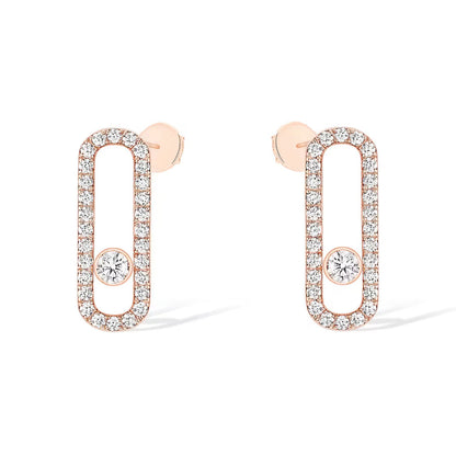 [⭐Aura]MOVE UNO STUD DIAMOND PAVED EARRINGS