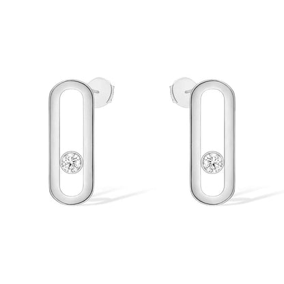 [⭐Aura]MOVE UNO SMALL 1 DIAMOND EARRINGS