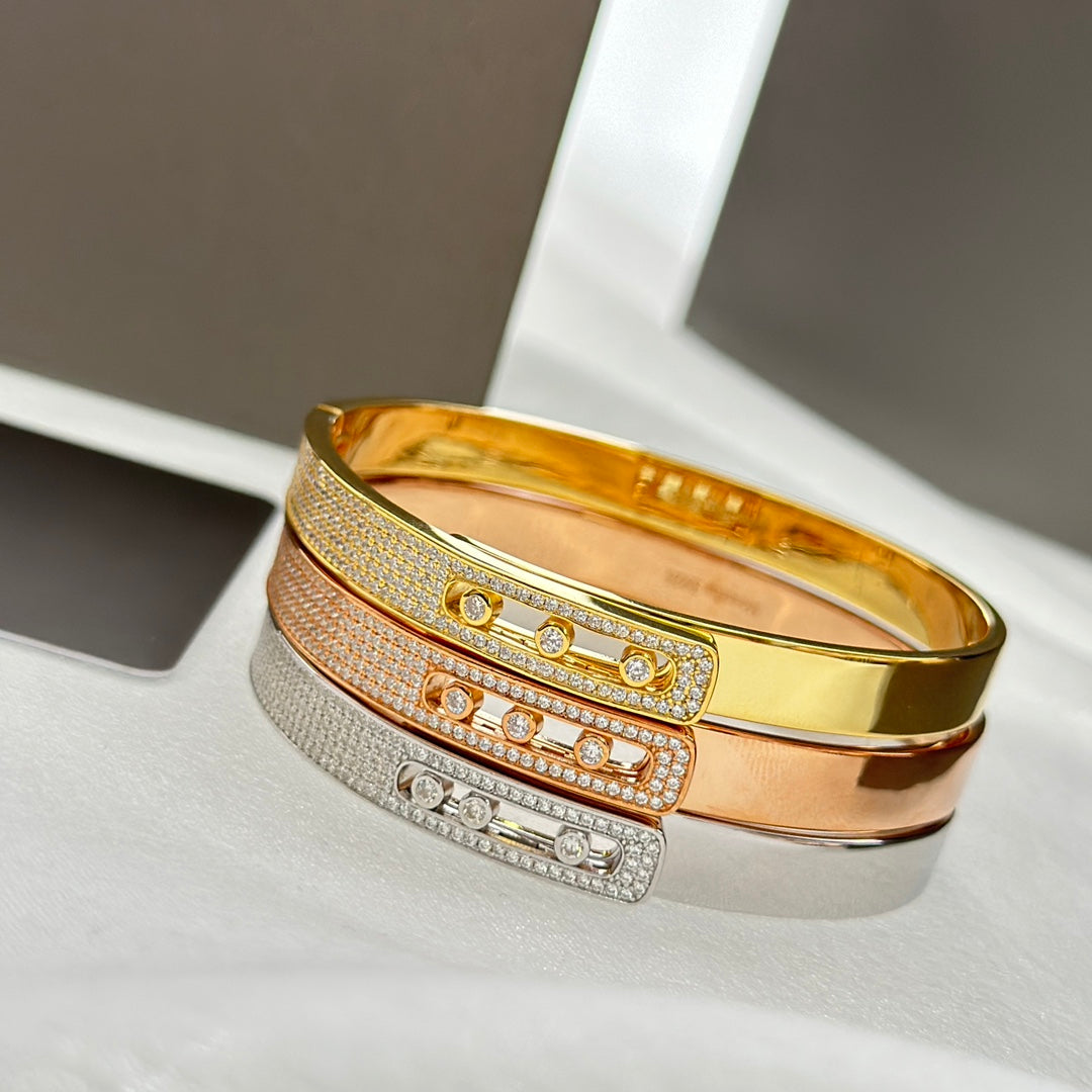 [⭐Aura]Move Noa Rose Gold Pavé Diamond Bangle Bracelet