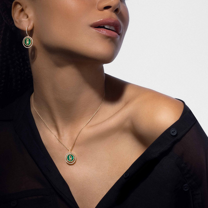 [⭐Aura]Demo MOVE 1 DIAMOND MALACHITE GOLD DIAMOND NECKLACE