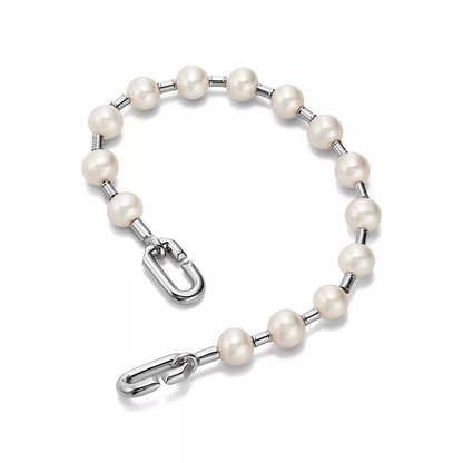 [Spark Jewels]PEARL 7-8MM SILVER BRACELET