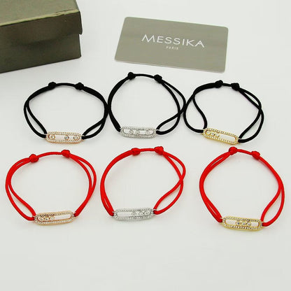 [⭐Aura]Messika Care(s) pink cord pavé bracelet