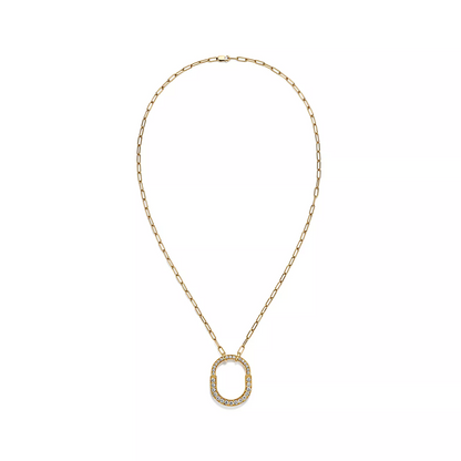 [Spark Jewels]LOCK NECKLACE MEDIUM PENDANT GOLD PAVED DIAMONDS