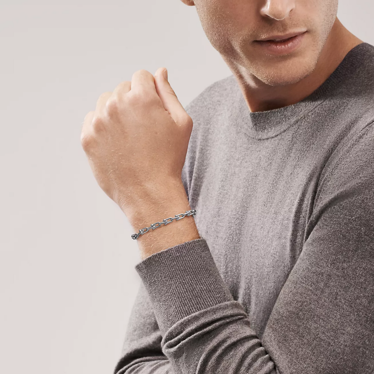 [Spark Jewels]HARDWEAR SMALL LINK 26 MOTIF SILVER BRACELET