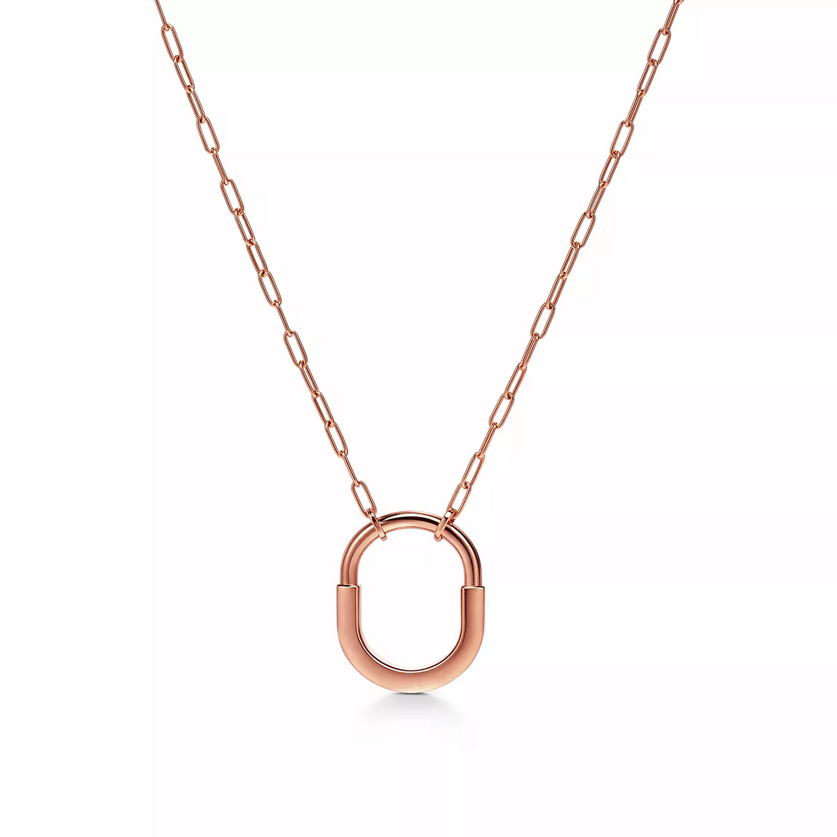 [Spark Jewels]LOCK MEDIUM PENDANT PINK DIAMOND PINK GOLD NECKLACE