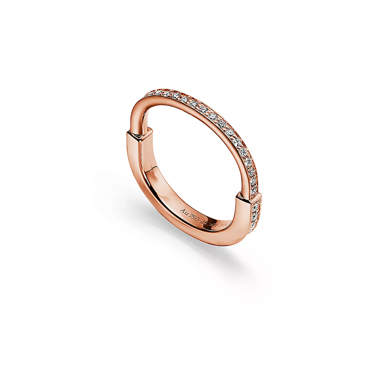 [Spark Jewels]LOCK RING PINK GOLD DIAMOND PAVED