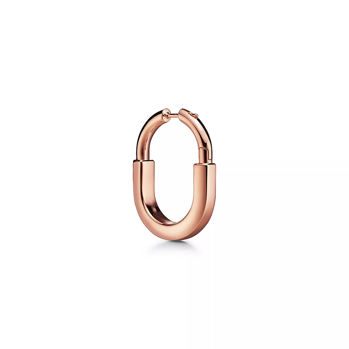 [Spark Jewels]LOCK MEDIUM PINK DIAMOND PINK GOLD EARRINGS