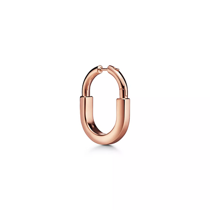 [Spark Jewels]LOCK MEDIUM PINK DIAMOND PINK GOLD EARRINGS