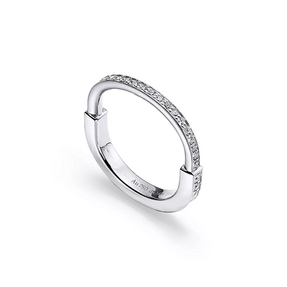 [Spark Jewels]LOCK RING SILVER DIAMOND PAVED