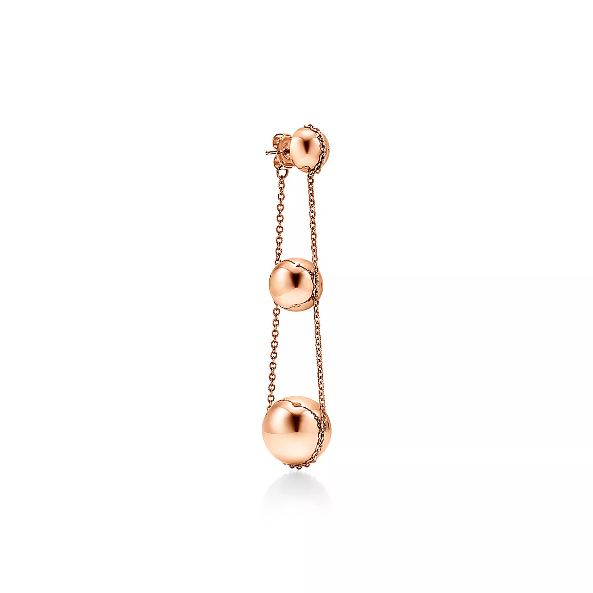 [Spark Jewels]TRIPLE DROP PINK GOLD EARRINGS