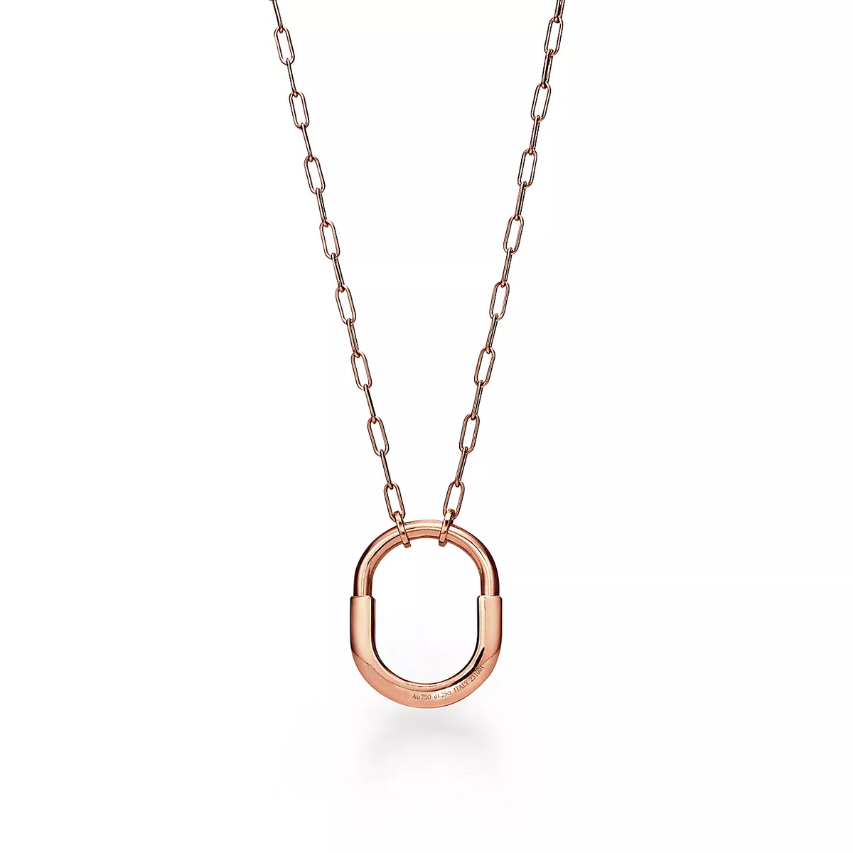 [Spark Jewels]LOCK NECKLACE MEDIUM PENDANT PINK GOLD PAVED DIAMONDS