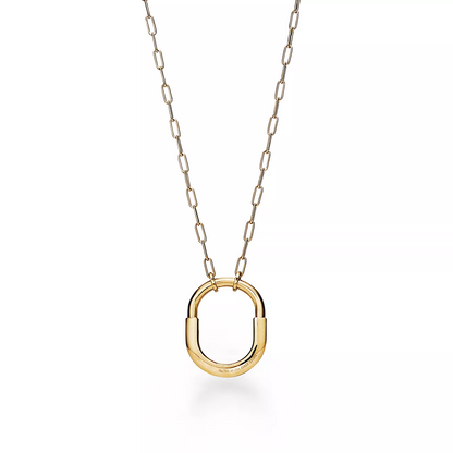 [Spark Jewels]LOCK NECKLACE MEDIUM PENDANT GOLD PAVED DIAMONDS