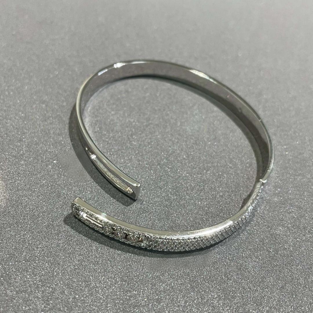 [⭐Aura]Move Noa Rose Gold Pavé Diamond Bangle Bracelet