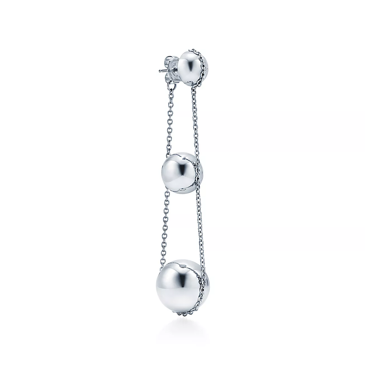 [Spark Jewels]TRIPLE DROP SILVER EARRINGS