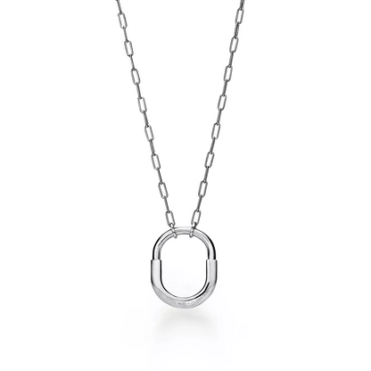 [Spark Jewels]LOCK NECKLACE MEDIUM PENDANT SILVER PAVED DIAMONDS