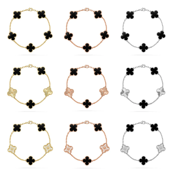 [⭐Aura] CLOVER 5 MOTIF ONYXS BRACELET COLLECTION