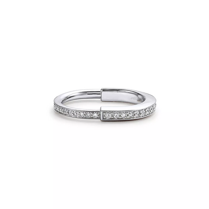 [Spark Jewels]LOCK RING SILVER DIAMOND PAVED