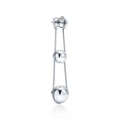 [Spark Jewels]TRIPLE DROP SILVER EARRINGS
