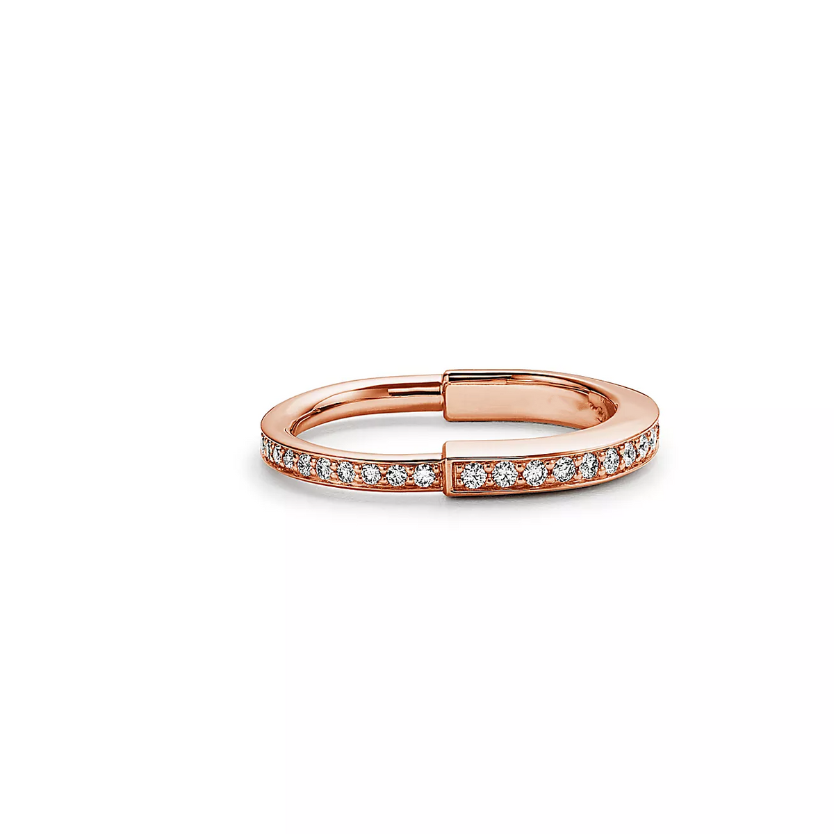 [Spark Jewels]LOCK RING PINK GOLD DIAMOND PAVED