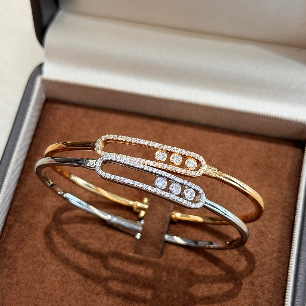 [⭐Aura]Move Pavé Diamond Bangle Bracelet M