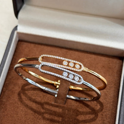 [⭐Aura]Move Pavé Diamond Bangle Bracelet M