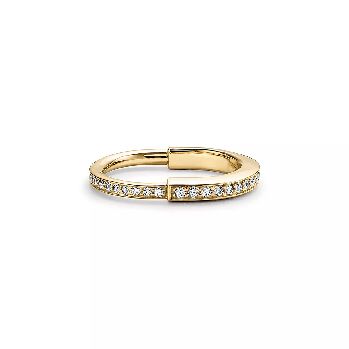 [Spark Jewels]LOCK RING GOLD DIAMOND PAVED