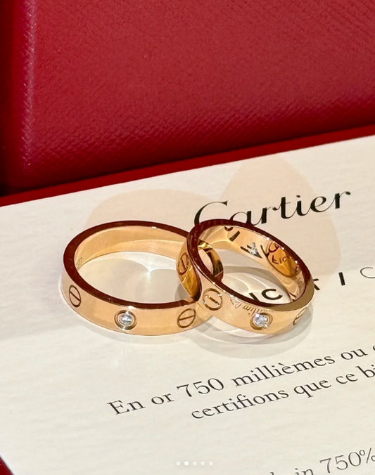 [⭐Aura]LOVE RING 4MM 1 DIAMOND