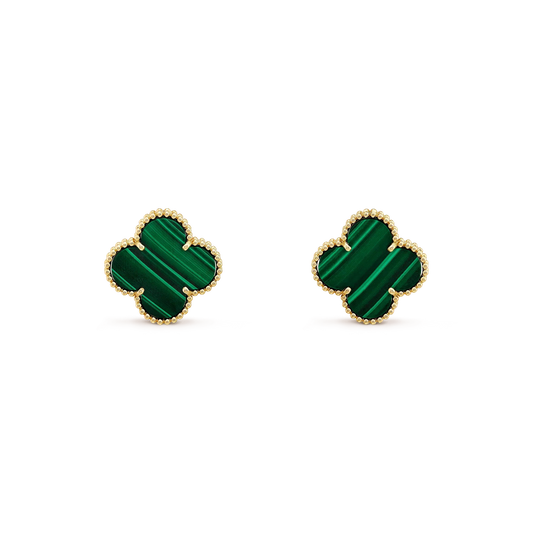 [⭐Aura]CLOVER MINI 9.5MM MALACHITE  EARRINGS