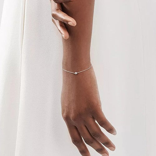 [Spark Jewels]DIAMOND STERLING SILVER AQUAMARINE BUBBLE BRACELET