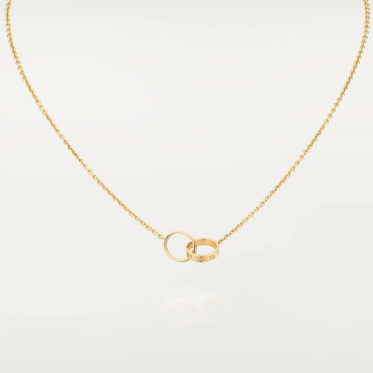 [⭐Aura]LOVE NECKLACE DOUBLE RING GOLD