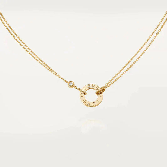 [⭐Aura]LOVE NECKLACE 16MM 2 DIAMONDS