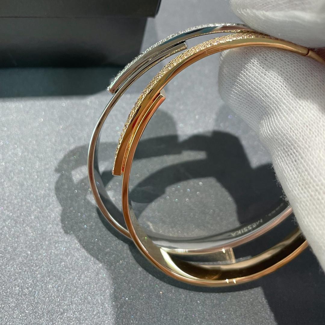 [⭐Aura]Move Noa Rose Gold Pavé Diamond Bangle Bracelet