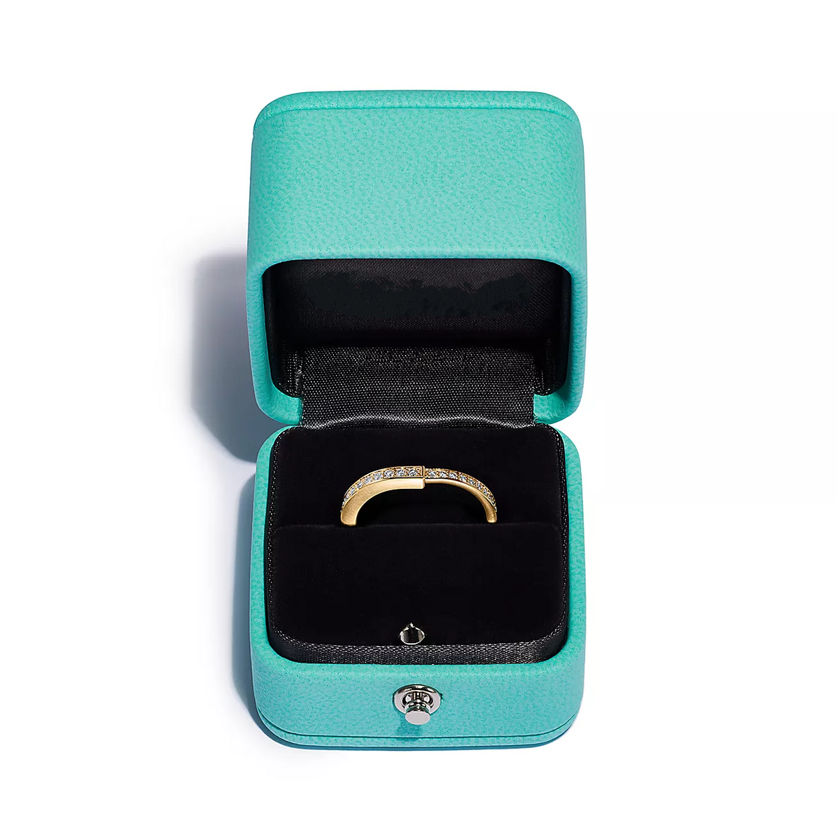 [Spark Jewels]LOCK RING GOLD DIAMOND PAVED