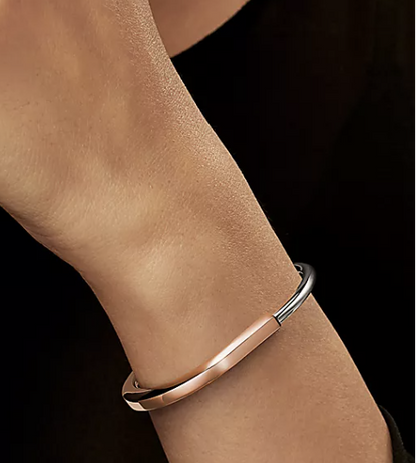 [Spark Jewels]LOCK BRACELET ROSE AND WHITE GOLD