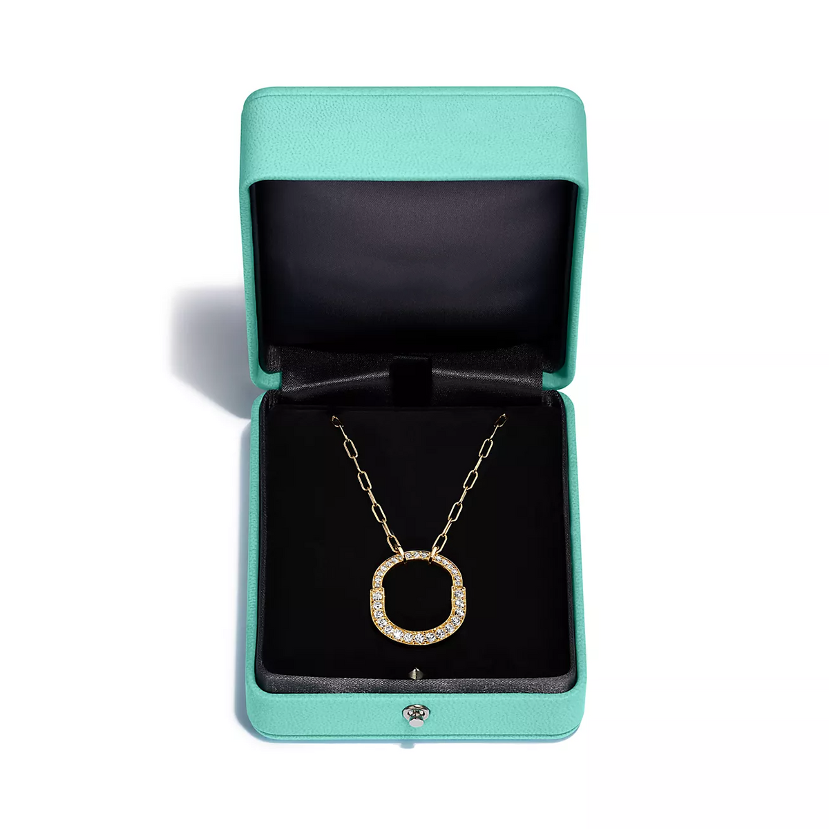 [Spark Jewels]LOCK NECKLACE MEDIUM PENDANT GOLD PAVED DIAMONDS