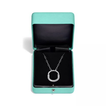 [Spark Jewels]LOCK NECKLACE MEDIUM PENDANT SILVER PAVED DIAMONDS